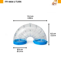 NA Cages Et Accessoires | Accessoires pour rongeurs ferplast tube fpi 4806 u turn couleurs multiples hamsters