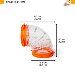 NA Cages Et Accessoires | Accessoires rongeurs ferplast tube fpi 4810 curve couleurs mixtes incurvé tunnel