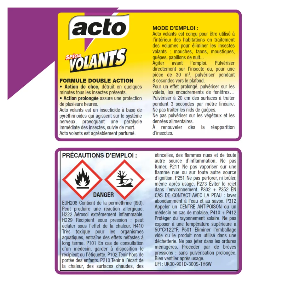 Acto - special volants double action - aérosol de 400 ml Clearance