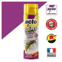 Acto Anti-Nuisibles | - Aérosol insecticide spécial guepes - frelons longue portée 6 mètres, 500 ml