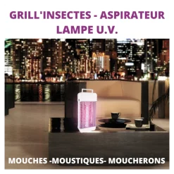 Acto - Lampe u.v grill'insectes avec aspirateur - triple action Discount