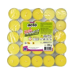 Acto - Lot de 25 bougies citronnelle compactes: protection 4 heures contre les moustiqu Outlet