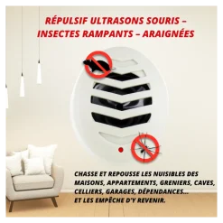 Acto - Retro répulsif ultrasons souris insectes rampants 45m2 - rus1 Discount