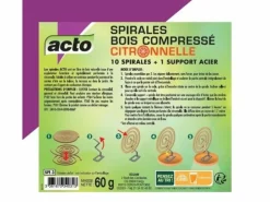 Acto Anti-Nuisibles | - Spirales bois compressé citronnelle - 50h de diffusion !