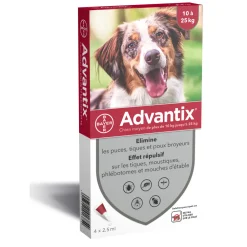 Advantix - Pipette antiparasitaire chien moyen x4 Discount