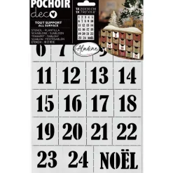 Aladine Peinture Et Beaux-Arts | - Pochoir déco calendrier de l'avent