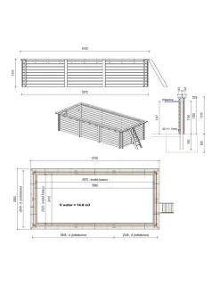 Altanka Piscines Et Spas | - Piscine en bois aqua 6,1x2,85 - h.1,31 m fixations à visser - bas7307ospl -