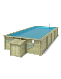 Altanka Piscines Et Spas | - Piscine en bois aqua 8,5x4,35 - h.1,45 m cadre en métal, sans dalle béton - bas7309ospu+sza -