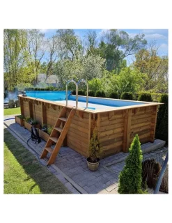 Altanka Piscines Et Spas | - Piscine en bois aqua 7x3,75 - h.1,45 m fixations à visser - bas7308ospl -