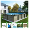 Altanka Piscines Et Spas | - Piscine en bois aqua 8,5x4,35 - h.1,45 m fixations à sceller - bas7309ospi+sza -
