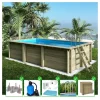 Altanka Piscines Et Spas | - Piscine en bois aqua 6,1x2,85 - h.1,31 m fixations à sceller - bas7307ospi+sza -