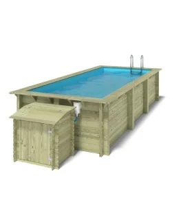 Altanka Piscines Et Spas | - Piscine en bois aqua 6,1x2,85 - h.1,31 m fixations à sceller - bas7307ospi+sza -