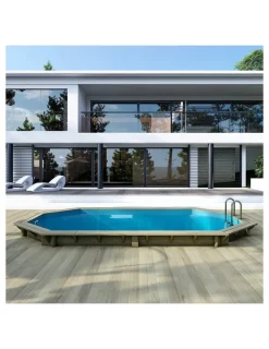 Altanka Piscines Et Spas | - Piscine en bois nemo 5,79x3,49 - h.1,45 m cadre en métal, sans dalle béton - bas7304ospu+sza -
