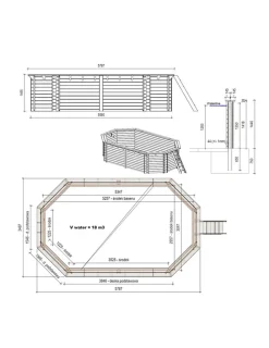 Altanka Piscines Et Spas | - Piscine en bois nemo 5,79x3,49 - h.1,45 m fixations à visser - bas7304ospl+sza -