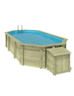 Altanka Piscines Et Spas | - Piscine en bois nemo 7,3x3,97 - h.1,45 m fixations à sceller - bas7305ospi+sza -