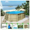 Altanka - Piscine en bois nemo 5,79x3,49 - h.1,45 m fixations à sceller - bas7304ospi+sza -