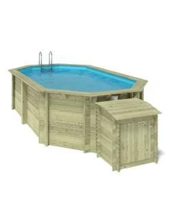 Altanka - Piscine en bois nemo 5,79x3,49 - h.1,45 m fixations à sceller - bas7304ospi+sza -