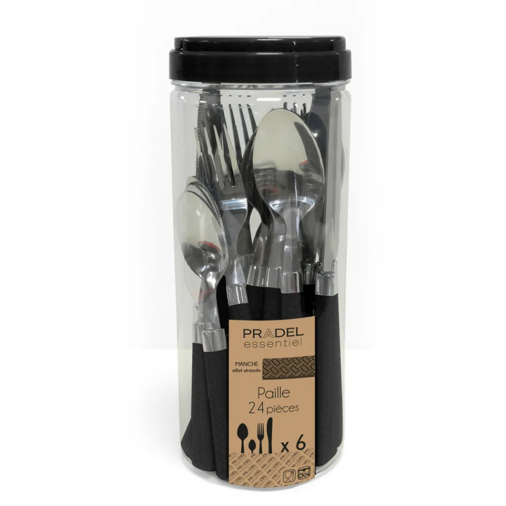 Amefa - Paille noir - ménagère 24 pièces Best