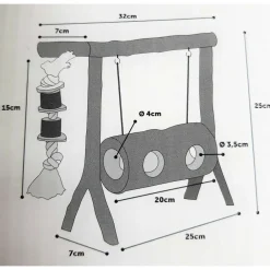 Animallparadise - Balançoire en bois pour hamster et souris petit rongeur. New