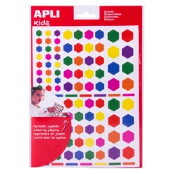 Apli Décoration Créative | - Gommettes héxagonales couleur assortis