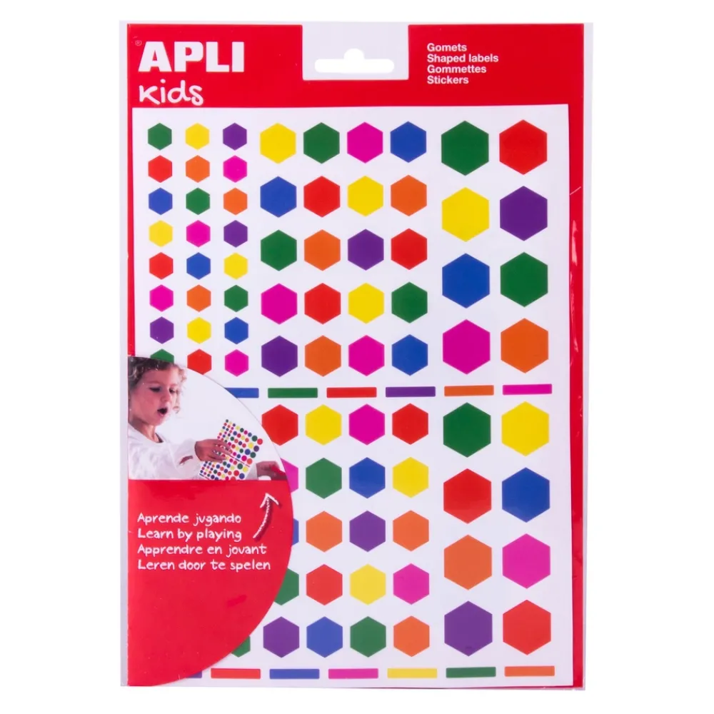 Apli Décoration Créative | - Gommettes héxagonales couleur assortis