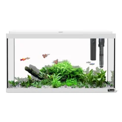 Aquatlantis Aquariums Et Meubles | - Aquarium Explorer Paris 60 LED équipé, coloris blanc - 54L