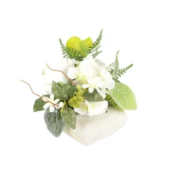 Arche Diffusion - Composition florale artificielle cœur ciment D.20 H.20cm New