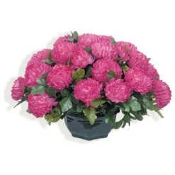 Arche Diffusion - Coupe de chrysanthèmes artificiels, 28 fleurs - Jaune New