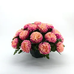 Arche Diffusion - Coupe de chrysanthèmes artificiels, 28 fleurs - Rose Clearance