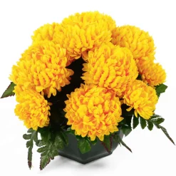 Arche Diffusion - Coupe de chrysanthèmes artificiels, 14 têtes - Jaune Online