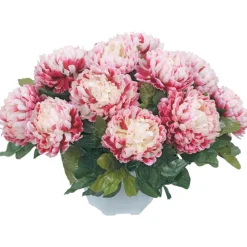 Arche Diffusion Fleurs Et Plantes Artificielles | - Coupe de chrysanthèmes artificiels, 14 têtes - Rose