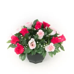 Arche Diffusion Fleurs Et Plantes Artificielles | - Coupe de roses bicolore artificielles D 36 H 27 cm