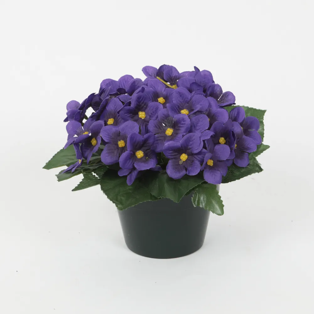 Arche Diffusion Fleurs Et Plantes Artificielles | - Coupe de violettes artificielles D 24 H 18 cm