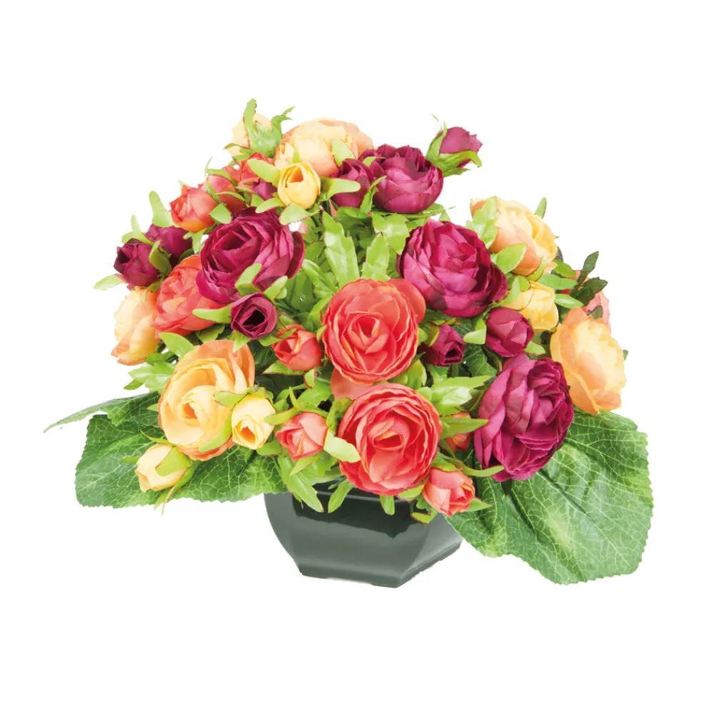 Arche Diffusion - Fleurs artificielles - coupe florale renoncules orange D.32 H.27cm Outlet