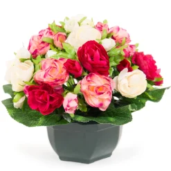 Arche Diffusion - Fleurs artificielles - coupe florale fuchsia D.32 H.27cm Clearance