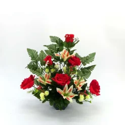 Arche Diffusion Fleurs Et Plantes Artificielles | - Fleurs artificielles - coupe florale rouge D.43 H.45cm