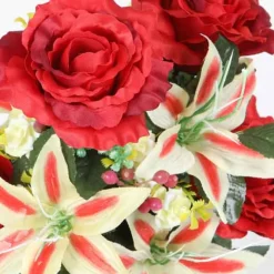 Arche Diffusion Fleurs Et Plantes Artificielles | - Fleurs artificielles - coupe florale rouge D.43 H.45cm