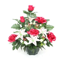 Arche Diffusion Fleurs Et Plantes Artificielles | - Fleurs artificielles - coupe florale fuchsia D.43 H.45cm