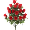 Arche Diffusion Fleurs Et Plantes Artificielles | - Fleurs artificielles - bouquet rouge de roses et gypsophiles H.59cm