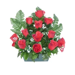Arche Diffusion Fleurs Et Plantes Artificielles | - Jardinière de roses artificielles D 34 H 29 cm