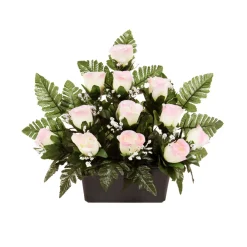 Arche Diffusion Fleurs Et Plantes Artificielles | - Jardinière de roses artificielles D 34 H 29 cm