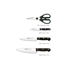 NA Arcos bloc de 3 couteaux + ciseaux noir - 285000 Online