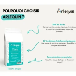 Arlequin Originelle - Croquette chien sans céréales light dinde 12 kg New