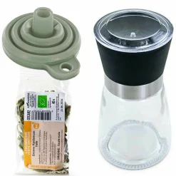 Aromandise - Moulin à épices, entonnoir et cardamome verte bio Discount