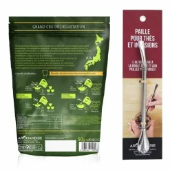 Aromandise Épicerie Gourmande | - Thé vert gyokuro 50 g + paille inox avec filtre