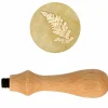 Artemio - Manche en bois pour cachet de cire + tampon fougère Hot