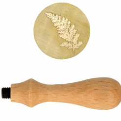 Artemio - Manche en bois pour cachet de cire + tampon fougère Hot