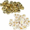 Artemio Bijoux Et Perles | - 600 perles alphabet blanc/ doré