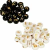 Artemio Bijoux Et Perles | - 600 perles alphabet blanc/ noir