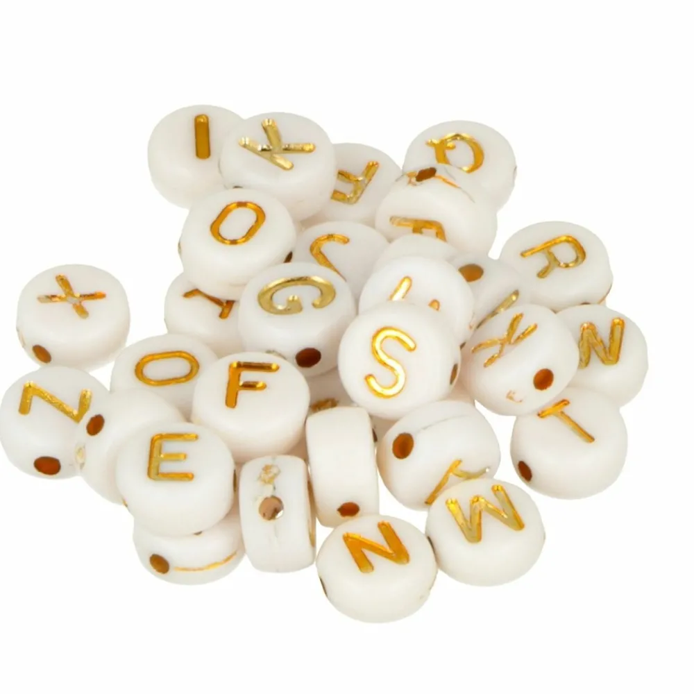 Artemio Bijoux Et Perles | - 600 perles alphabet blanc/ noir